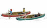 A1918 Scenic Accents Ho Canoes Figures New
