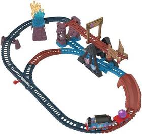 Hmc28 Fisher-price Motorized Toy Train Set Crystal Caves Adventure With Thomas Tipping Bridge &