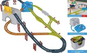 Hnp81 Fisher-price Toy Train Tracks Set Connect And Build Bucket 34-piece Expansion Track