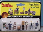 A1909 Painted Depot Figures Accessories Workers Ho Woodland Scenics