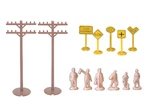Bachmann #42104 Ho Scale 60 Piece Layout Accessory Set New In Sealed Packages. Fixed Price $8.99.