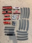 Budweiser Hawthorne Village Holiday Express Bachmann 7 Pc Train Set Tree No Box. Fixed Price $160.00.