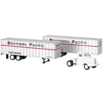 New Bachmann Southern Pacific White Truck Cab & 2 Piggyback Trailers Ho Scale. Fixed Price $37.99.