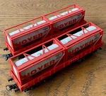 2X Marklin 4473 Red Db Cargo Low Sided 4-AXLE W/ Hoyer Tank Containers. Fixed Price $49.95.