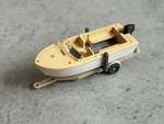 Wiking 1:87 Motor Boat Beige White + Trailer * C22. Fixed Price $17.57.