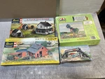 Ho Trains Scenery Bridge, Farm, Wheel, Barn (X4) Lot (1 Likely Incomplete). Fixed Price $98.99.