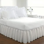 Bedding Ruffled Bedskirt Classic 18 Drop Length Gathered Styling Queen White.... Fixed Price $41.80.