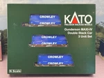 Scale Kato Bnsf Maxi-iv Double Stack Car With Crowley Containers 106-6182. Fixed Price $99.99.