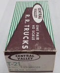 Central Valley Models T-21 Ho 6 Passenger Ni-clad Wheels (box Of 2). Fixed Price $15.99.
