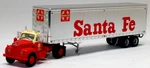 Athearn Mack B61 TRACTOR/40' Fruehauf Dry Van Trailer Atsf Santa Fe HO=1/87-RTR. Fixed Price $49.98.