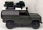 Busch New Ho 1/87 Scale Land Rover Defender 90 In Olive Green With Roof Rack. Fixed Price $39.99.