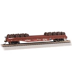 Bachmann Industries Ho Scale 52' Wheel Flatcar With Load Canadian National. Fixed Price $54.00.