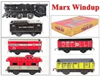 Marx Wind Up Tinplate Train Set 0-4-0 Loco And 4-CARS W/box (no Track) 1950S. Fixed Price $85.00.