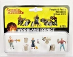 Ho Scale Woodland Scenics A1875 People & Pesky Raccoons Figures (8) Pcs. Fixed Price $16.14.
