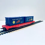 Scale Model Power 51' Flat Car Containers Maine Casket Co. W/box HO-17. Fixed Price $15.00.