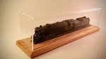 21" Long Ho Scale Model Train Display Case, Oak Base. Fixed Price $70.90.