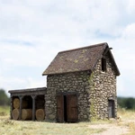 Rwd Ho 1:87 Stone Barn With Hay Shed And Gated Fence Laser Cut Craftsman Kit Nib. Fixed Price $54.00.