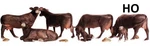 Ho 7 Black Angus Cows Hand-sculpted, Woodland Scenics, WOO-A1955. Fixed Price $19.99.
