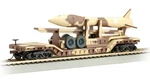 Bachmann 18340 52' Center-depressed Flat Car Desert Camouflage W/missile Ho Scal. Fixed Price $37.99.