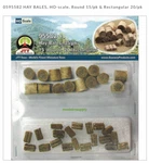 Jtt Scenery 95582 Ho Scale Hay Bales Round 15/PK & Rectangular 20/PK. Fixed Price $8.60.