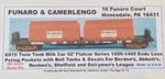 Funaro F&c 6910 Milk Twin Tank 52' National Flatcar Bordens Abbotts Renkens. Fixed Price $59.95.