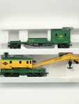 Bachmann Ho Scale Reading Lines Crane Car & Boom Tender Rdg 9107 Train Set. Fixed Price $44.99.