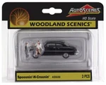 Ho Scale Woodland Scenics Autoscenes AS5530 Spoonin'-n-croonin' Black Coupe. Fixed Price $21.24.