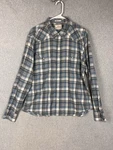 Lucky Brand Men's Xl Western Snap Button Shirt Gray Plaid Classic Fit 80318. Fixed Price $18.51.