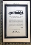 1931 Auburn Cord Front Drive Brougham Indiana Art Deco Auto Luxury Car Ad FC5426. Fixed Price $21.95.