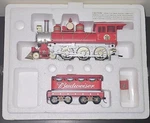 Hawthorne Village Budweiser Train Locomotive & Tender With Flags Collectible. Fixed Price $55.00.