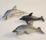 Lot Of 3 Plastic Rubber Dolphin Figures Gray 5.5" 1981 Vintage (t). Fixed Price $9.99.