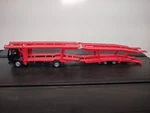Herpa Ho 1/87 Mercedes Benz Tractor W/ Carrier Trailer Red & Black Plastic. Fixed Price $17.89.