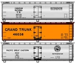 Accurail 8180 Ho Scale 40' Wood Reefer Kit Canadian Roads 3 Pack. Fixed Price $62.99.