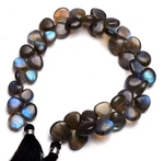 Rainbow Fire Labradorite Heart 8-11MM Size Smooth Beads 8" Aaa Grade Natural Gem. Fixed Price $22.40.