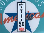 New York Central System Pay Toilet 18-GAUGE Steel Porcelain Sign Includes Magnet. Fixed Price $39.99.