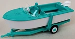Wiking New Ho 1/87 Scale Motor Boat With Trailer Turquoise & White Finish. Fixed Price $21.59.
