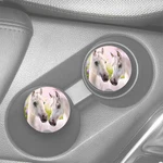 White Horses Beautiful Nature Custom Car Coaster Set 2 Rubber Drink Holder. Fixed Price $10.57.