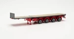 Herpa Teletrailer 4-AXLE Flatbed Iron Grey 1/87 HER076203-008. Fixed Price $35.06.