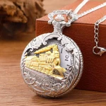 Antique Steam Train Design Pocket Watch With Chain Necklace Vintage Quartz Penda. Fixed Price $20.29.