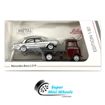 Schuco 1:87 Ho Scale Mercedes-benz L319 Truck With Sedan Diecast Model. Fixed Price $14.98.