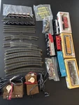 Vtg Bachman Train 7CARS Ho Scale 26PC Track Signed Power Poles Motors X2 Nice!. Fixed Price $150.00.