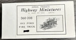 Jordan Highway Miniatures Ho Kit 360-208 1913 Ford Fire Truck Nos!. Fixed Price $22.59.