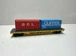 H.o. Train Flat Mttx 97566 With Cargo Contaners Preowned. Fixed Price $10.99.