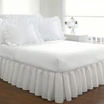 Bedding Ruffled Bedskirt, Classic 18 Drop Length, Gathered Styling, Queen, Whit. Fixed Price $32.93.