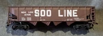 Ahm 5462 Soo Line 40' 42' Open 4-BAY Coal Hopper 4708 Battleship Dark Brown. Fixed Price $14.95.
