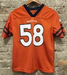 Nfl Denver Broncos Von Miller #58 Orange Polyester Jersey Youth Size Large 12/14. Fixed Price $12.00.