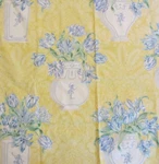 Osborne & Little Floridus Yellow Blue Tulips Floral Cotton Fabric Almost 5 Yds.. Fixed Price $200.00.