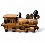 Vintage Handcrafted Wooden Train Locomotive Engine Replica Toy. Fixed Price $26.99.