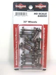 Intermountain #40050 Metal Wheels 33" Inch, Code 110, 12 Axles Pack, Ho Scale. Fixed Price $16.49.