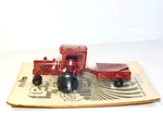 Vintage Lee Toys Mini Tractor &trailer Red Cast Aluminum Steel Deluxe #1742. Fixed Price $21.95.